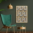 thumbnail image 2 of Floral Wall Art with Frame, Vintage Composition of Flowers and Leaves Romantic Art Dog-rose Pattern, Printed Fabric Poster for Bathroom Living Room, 23" x 35", Camel Dark Blue Grey, by Ambesonne, 2 of 2