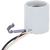 B&P Lamp® Glazed Porcelain Snap-In Med. Base Socket with 12" wire leads
