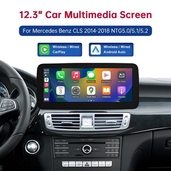 Écran CarPlay Sans Fil pour Mercedes Benz CS 2014-2018 NTG 5.0 12,3 Pouces Double Din Stéréo pour Voiture avec Apple CarPlay et Android Auto, Lecteur Multimédia avec Caméra de Recul Lien Miroir Écran de Navigation