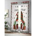thumbnail image 4 of Christmas Gnome Sheer Curtains 84 Inch Long 2 Panels, Red Green Winter Dwarfs Xmas Retro Linen Light Filtering Rod Pocket Semi Sheer Curtains, Sheer Voile Drapes for Living Room Bedroom, 52"x84", 4 of 5