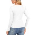 thumbnail image 3 of Oplxuo Women's Sexy Low Cut Ribbed Knit Shirts - 2024 Fall Winter Slim Fit V Neck Long Sleeve Pullover Casual Sweaters, 3 of 3