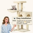 thumbnail image 7 of BestPet 36 inch Tall Cat Tower with Cat Scratching Post,with Cat Hammock & Funny Toy,Beige, 7 of 7
