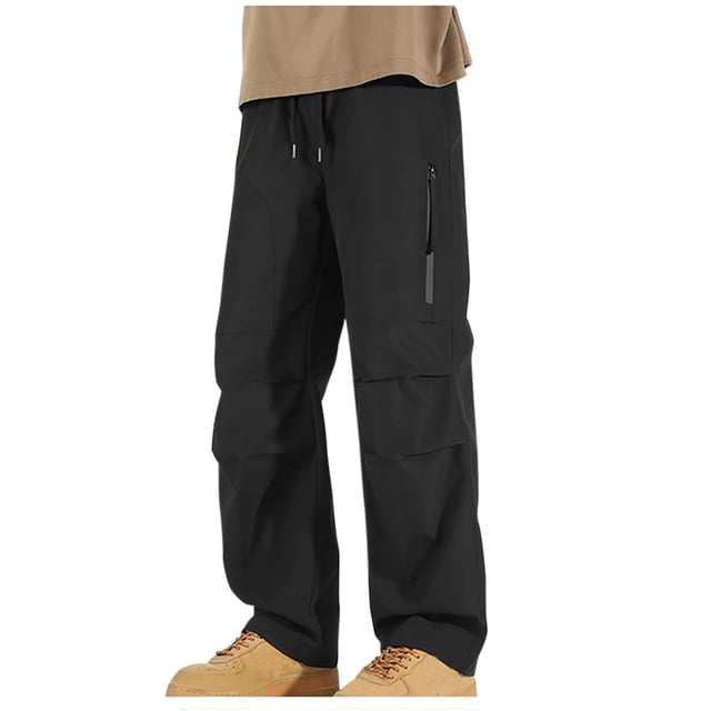 Mens Work Pants Pantalones Para Hombre Fashion Casual Solid Color Pockets Elastic Rope Casual Pants