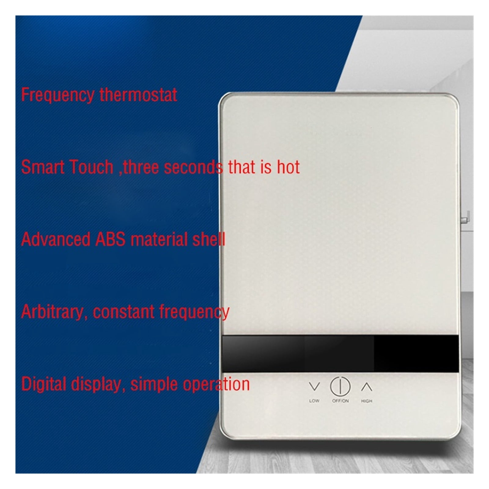 Instant Tankless Water Heater 5500w Thermostat Induction Heater Smart Touch Electric Heaters Shower, Electric Water Heaters ,Safety Protections