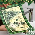 thumbnail image 6 of 6 Pcs Christmas Watercolor Placemats 12 x 17 Inches Xmas Plastic Placemats Set of 6 Wipeable Table Vinyl Mats for Dining Kitchen Indoor Outdoor Party Holiday Decoration (Green,Elegant), 6 of 7
