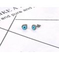 thumbnail image 4 of Pendientes de acero inoxidable chapado en oro de 18 k con forma de ojos turcos azules Yashi color dorado, 4 of 5