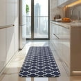 thumbnail image 4 of Navy and White Geometric Lattice Pattern Kitchen Rug Mat,Kitchen Runner Rugs Non Skid Washable,Decorative Kitchen Floor Mats for Kitchen,Sink,Laundry,17"x47.2", 4 of 7