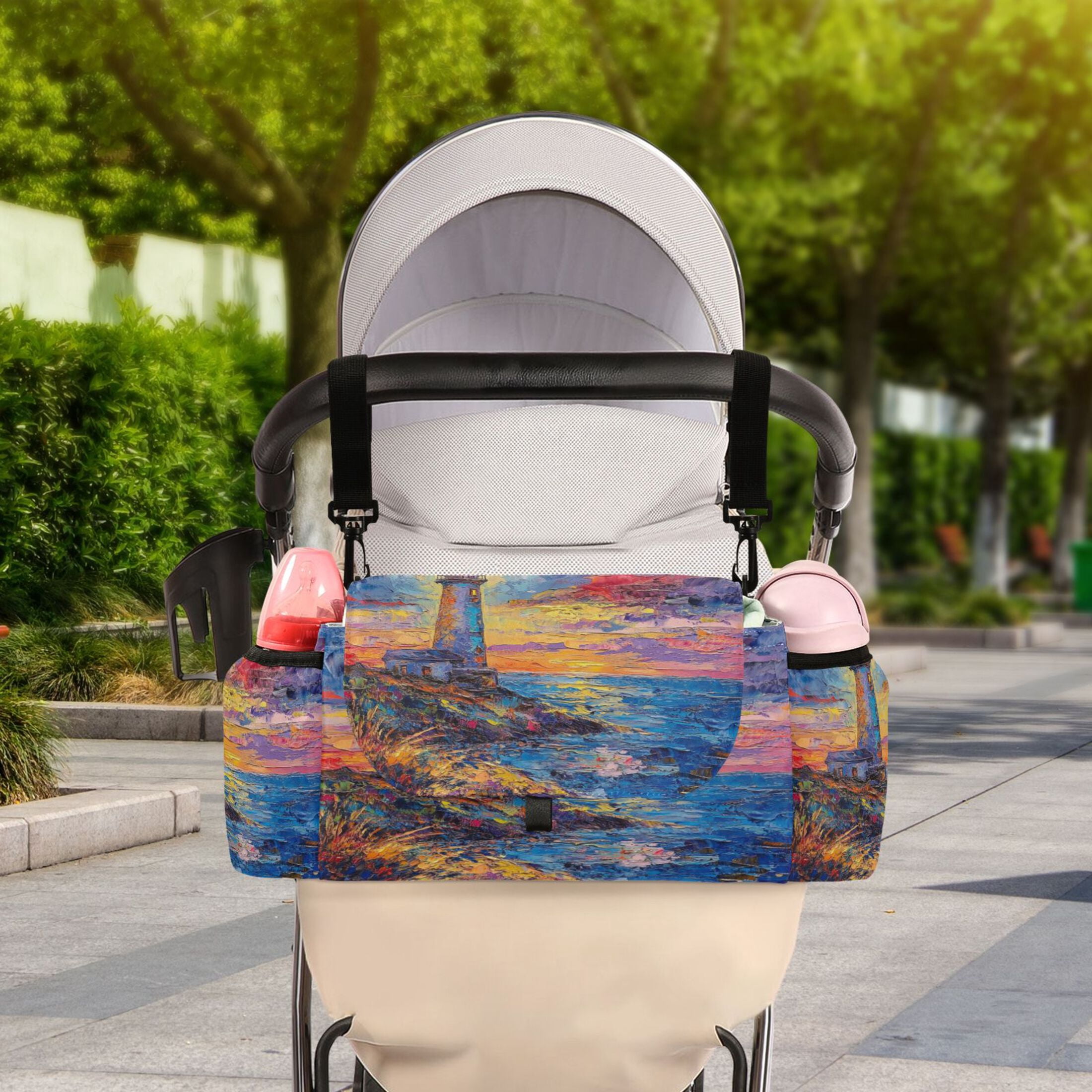 DIXRUYEE Stroller Organizer Guiding Light Printed