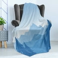 thumbnail image 4 of Northwoods Soft Flannel Fleece Throw Blanket, Blue Winter Hand Drawn Style Mountains Snowy Landscape Spruce Trees, Cozy Plush for Indoor and Outdoor Use, 50" x 70", Blue and Pale Blue, by Ambesonne, 4 of 5