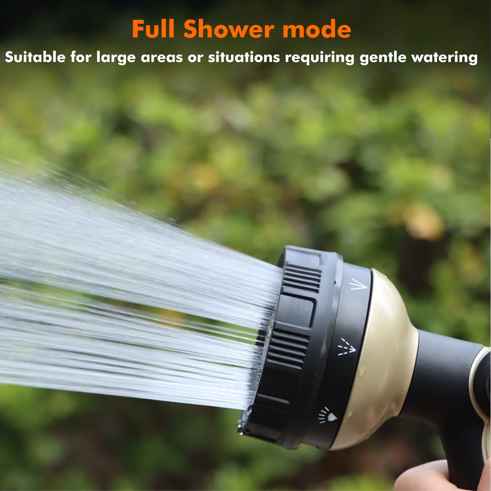 Restmo Full Shower Garden Hose Nozzle, 8 Spray Patterns with Thumb Control, Heavy Duty Nozzle Ideal for Outdoor Lawn &  Plant Watering, Car & Pet