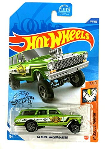 2020 Hot Wheels '64 Chevy Nova Wagon Gasser Green Muscle Mania 2/10 #174 