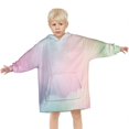 thumbnail image 3 of Dreamy Pastel Sky Blanket Hoodies for Kids 6-13YR Oversize Wearable Blanket Hoodies for Boys Girls Teens, 3 of 7