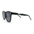 thumbnail image 3 of Womens Oversized Designer Horn Rim Twisted Arm Plastic Rectangular Sunglasses All Black, 3 of 4