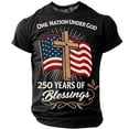 thumbnail image 3 of Havenx 250th Years Of American Freedom Usa T-Shirt for Men Cross and American Flag Crew Neck Shirts Short Sleeve Graphic T-Shirt Casual 250 Years Of Freedom Cross Patriotic Tee,Black S, 3 of 4