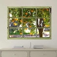 thumbnail image 2 of Window View Wall Mural - Orange Trees in The Yard - Vintage Style Wall Decor - Peel and Stick Adhesive Vinyl Material - 24x32 inches, 2 of 6
