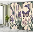 thumbnail image 4 of Ambesonne Lavender Shower Curtain, Witchy Feels Modern Leaves, 69"Wx84"L, Peach Dark Purple Green, 4 of 4