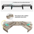 thumbnail image 6 of J JACKCUBE DESIGN Rustic Wood Dual Monitor Stand with Adjustable Angle Riser 2 Monitors Office Desk Organizer Computer Table top Screen Shelf for PC TV Laptop - MK547A, 6 of 7