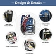 thumbnail image 5 of PVC Transparent Backpacks Clear Backpack for Travel and Outings Red White and Blue Stars Pattern, 5 of 7