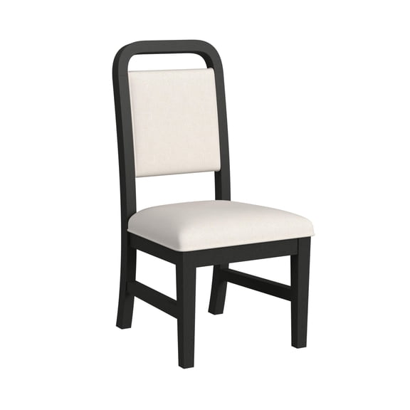 Woodridge  Dining Side Chair with WhiteFabric in Black with Grain (2 Per Carton)