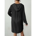 thumbnail image 6 of Bsubseach Fashion Womens Hooded Button Down Swimsuit Cover Up Roll Sleeve Beach Shirt Dress Cover-ups S-XXL, 6 of 6