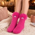 thumbnail image 2 of WXLWZYWL Womens Fuzzy Crew Socks, Cute Novelty Monster Socks, Warm Cozy Winter Sleep Socks for Girls Teens, 2 of 5