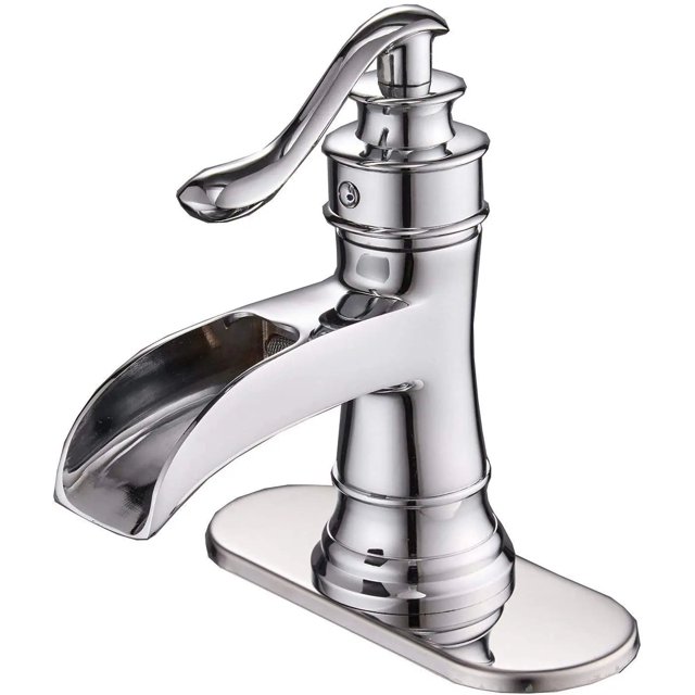 Black Bathroom Faucet Matte Waterfall Sink Farmhouse Bath Vanity Single Hole Faucets One Handle Basin Antique centerset Restroom My Lux Decor Round