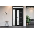 thumbnail image 5 of Front Exterior Prehung Metal-Plastic Door Frosted Glass / Manux 8088 Matte Black / Side and Top Window / Office Commercial and Residential Doors Entrance Patio Garage 48" x 96" Left-hand Inswing, 5 of 5