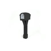 Simplay3 Classic Black Residential Post Mount Mailbox with Traditional Design