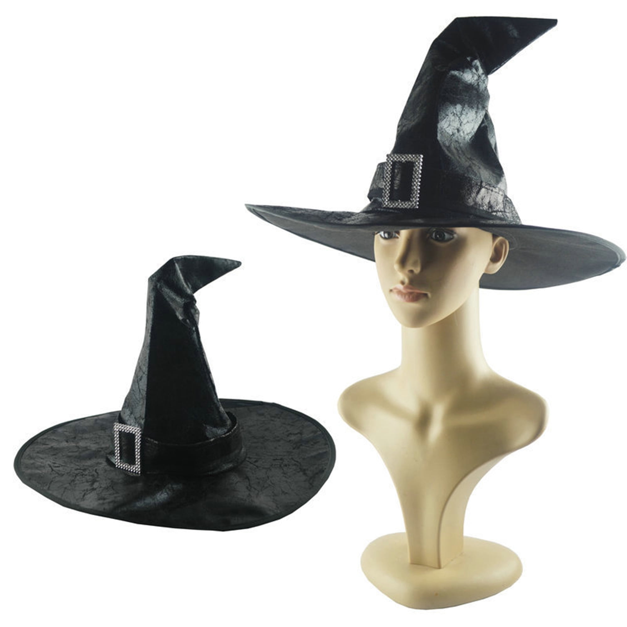 Yyeselk Halloween Witch Hats Halloween Party Witch Hats Cosplay Costume  Accessories Fancy Dress Foldable Witch Hat For Women 