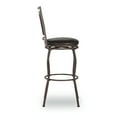 thumbnail image 5 of Linon Townsend 3-Piece Full Back Metal Bar & Counter Stool, 24"-30" Adjustable Seat Height, Dark Brown Finish with Faux Leather round seats, 5 of 20