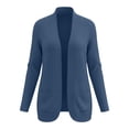 thumbnail image 7 of BXJX Womens Knit Cardigans, Casual Open Front Long Sleeve Lightweight Cardigan Sweaters with Pockets Blue Size L, 7 of 7