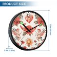 thumbnail image 3 of Voice Activated Clock with Glow Light 12 Inch Large Silent Wall Clock Battery Operated for Home Decor Watercolor Red Roses, 3 of 8