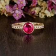 thumbnail image 3 of HeartsAndYou 1ct Natural Ruby & Diamond Milgrain Bezel Set Engage Ring 14k SOLID Yellow Gold, 3 of 9