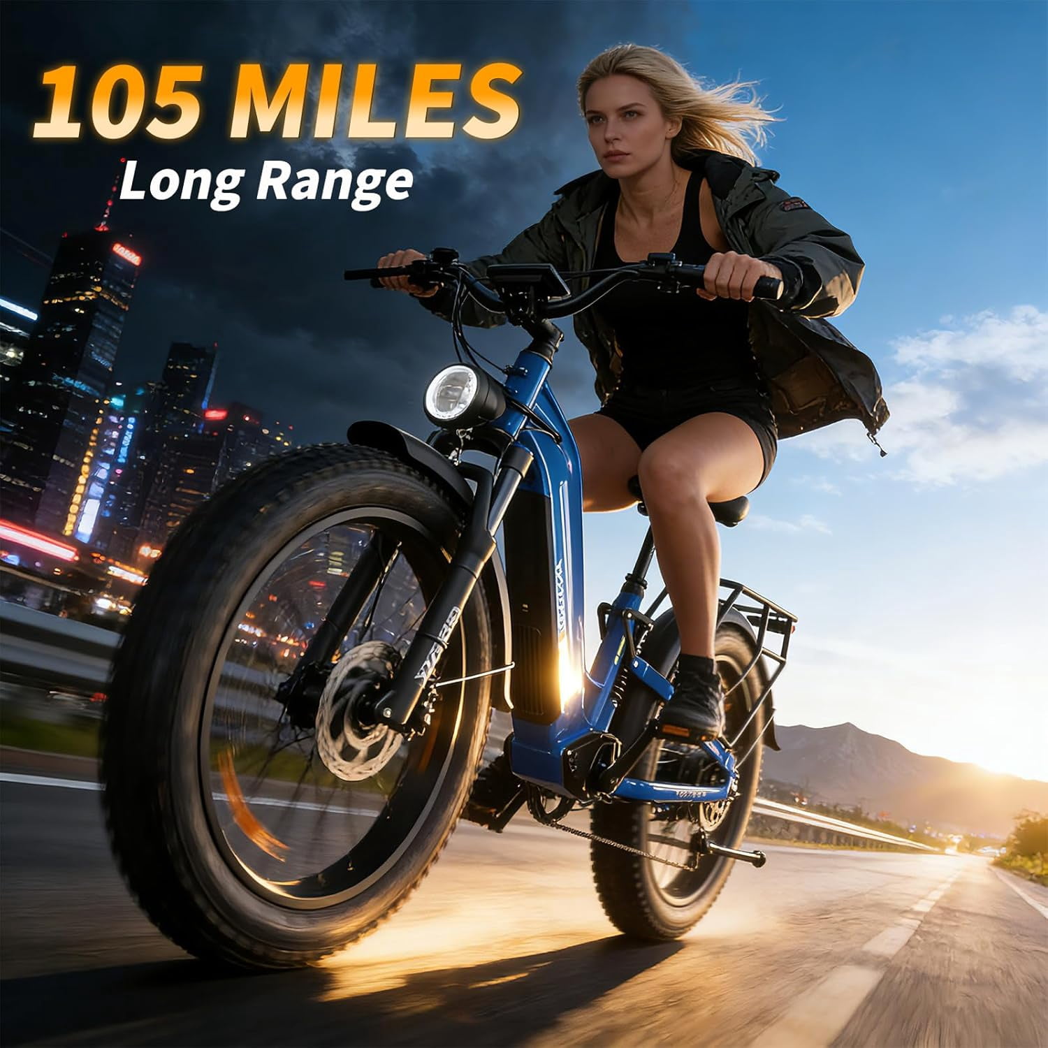 FREESKY Ranger AIR Dual Motor 3500W Electric Bike for Adults, 200NM Fast Ebike, 105 Miles Long Range Full Suspension 26" Fat Tire Electric Mountain Bicycle for Hunting Commuting Off-Road