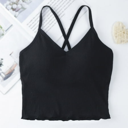 

Tawop Women S Open Navel Cross Suspender Vest For Girls Underpants V-Neck Suspender Vest V-Neck Camisoles
