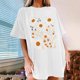 thumbnail image 2 of Faldas Cortas para Mujeres, Impresión de Flores Casual Oversized Camiseta de Manga Corta Top Hecho de 95% Poliéster 5% Spandex para Primavera Verano, Falda Corta de Verano, 2 of 7