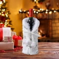thumbnail image 2 of Beautynvta Christmas Wine Bottle Covers Bag, White Plush Dress Clothes Wine Bottle Cover with Silver Snowflake, for Home Dinner Party Festival Table Decor, 2 of 6
