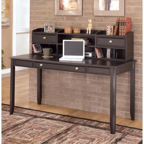 Ashley Carlyle Home Office Large Desk with Short Hutch in Almost Black
