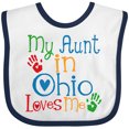 thumbnail image 3 of Inktastic My Aunt in Ohio Loves Me Boys or Girls Baby Bib, 3 of 4