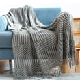 thumbnail image 4 of BrowQuartz Winter Sofa Blanket with Tassel Comfortable Blankets Sleeping Nap Shawl Fashion Accessory Home Living Room Bedroom Office Beige 130x220cm, 4 of 6