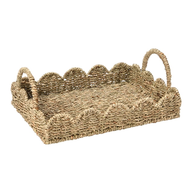 Bandeja Household Essentials tejida a mano con hierba marina natural