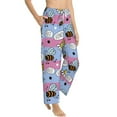 thumbnail image 2 of Bingfone Pajamas For Women,Bees And Daisies Striped Pajama Pants With Pockets-X-Large, 2 of 9