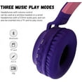 thumbnail image 3 of Timoom Kids Bluetooth 5.0 Cat Ear Headphones Foldable On-Ear Stereo Wireless Headset with Mic LED Light and Volume Control Support TF Card Aux in Compatible with Smartphones PC Tablet, 3 of 7
