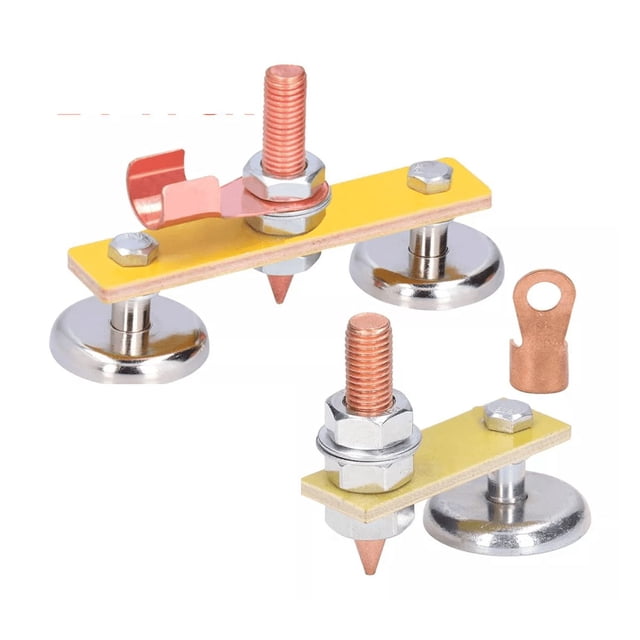 2 Pcs Soldadura Soporte De Tierra Abrazadera Magnética Kit