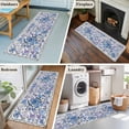 thumbnail image 5 of Runner Rugs 2x6 Ft, Boho Blue Flower Non Slip Area Rugs for Kitchen Bedroom Entryway, Spring Watercolor Country Floral Plant Washable Carpet Runner Rug Floor Mats for Bedroom Home Decor, 5 of 8