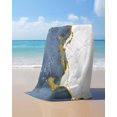 thumbnail image 4 of Blue Gold Marble Beach Towels Oversized Super Absorbent, Modern Abstract Marble Crack Texture Lightweight Bath Towel Quick Dry Sets For Bathroom/Pool/Rv Camping/Beach Play/Gym Room/Picnic 30"x60", 4 of 8