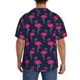 thumbnail image 7 of Balery Cute Flamingo Men's Casual Button Down Shirt Short Sleeve Textured Summer Cuban Beach Shirts-Small, 7 of 7