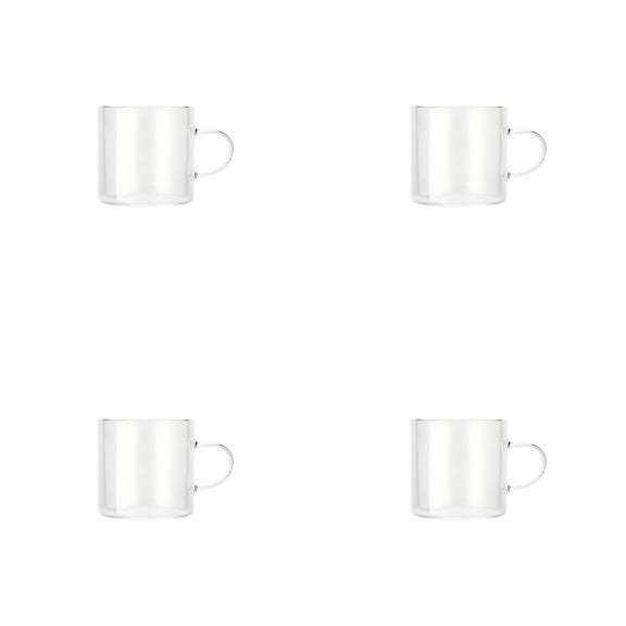 Coffee cup Essentials 4pc Thickened Heat Borosilicate Transparent Glass Water Cup Elegant Tea Tasting Cup Small Handled Coffee Cup Versatile Household Teaware