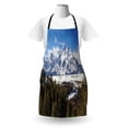thumbnail image 3 of Wyoming Apron, Magnificent Landscape of the Grand Teton Snowy and Cloudy Peaks with Trees, Unisex Kitchen Bib with Adjustable Neck for Cooking Gardening, Adult Size, Green Multicolor, by Ambesonne, 3 of 4