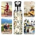 thumbnail image 7 of Yayeee 20oz Insulated Water Bottle Double Wall Stainless Steel with Flip Straw Lid, Green Birds, 7 of 7